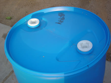 55 Gallon Barrel/Drum Closed Top - Blue - Top View