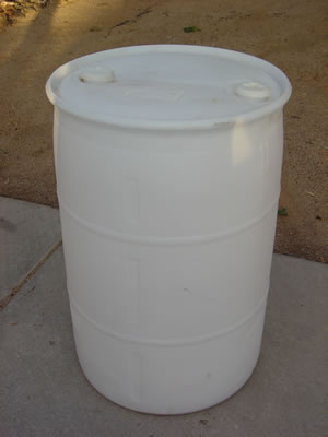 55 Gallon Barrel/Drum Closed Top - White - Side View